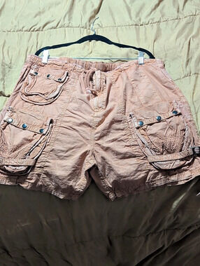 Free People Double Rope Tie Cargo Shorts Pink